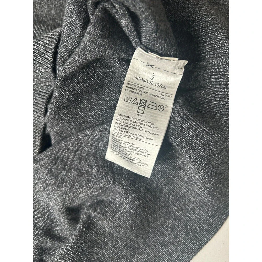Banana Republic Mens V-Neck Pullover knit Sweater Silk Cashmere Luxury